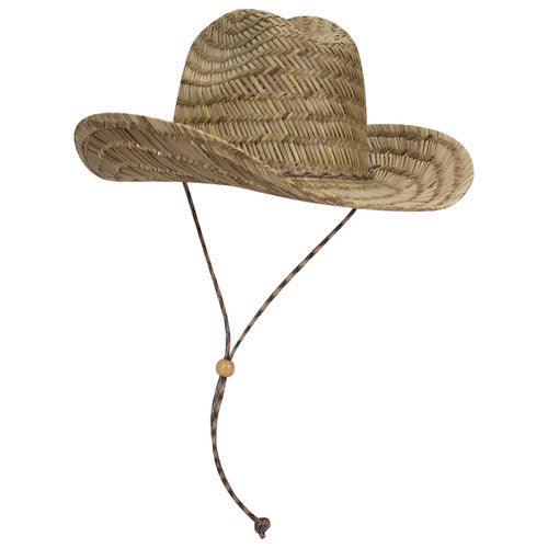 Straw Cowboy Hat w/Adjustable Cord