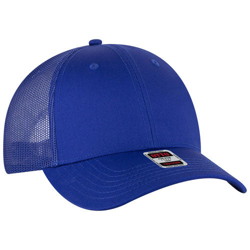 6 Panel Low Profile Mesh Back Trucker Hat - Chambray Solids