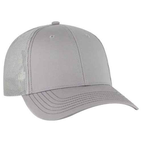 6 Panel Low Profile Mesh Back Trucker Hat - Chambray Solids