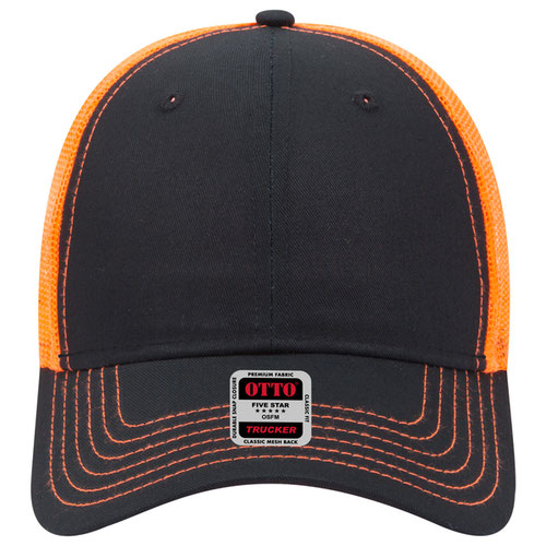 6 Panel Low Profile Mesh Back Trucker Hat - Neon Back