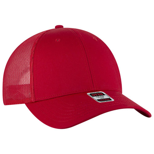 6 Panel Low Profile Mesh Back Trucker Hat - Chambray Solids