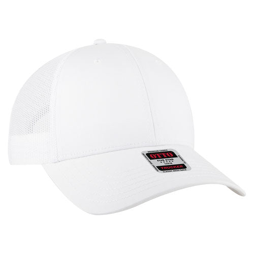 6 Panel Low Profile Mesh Back Trucker Hat - Chambray Solids
