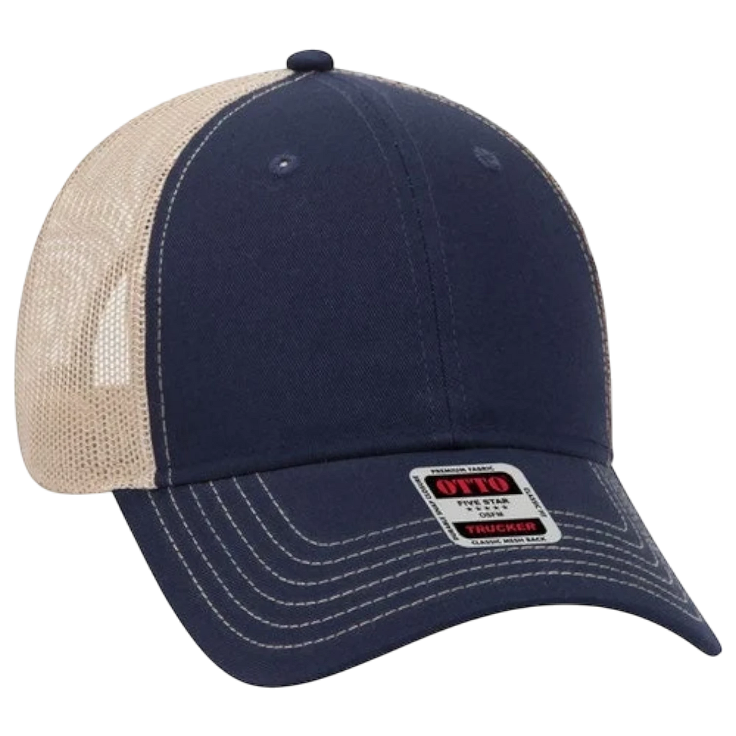 Otto 6 Panel Low Profile Mesh Back Trucker Hat