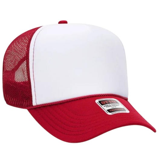 OTTO CAP® 5 Panel Mid Profile Foam Front Mesh Back Trucker Hat