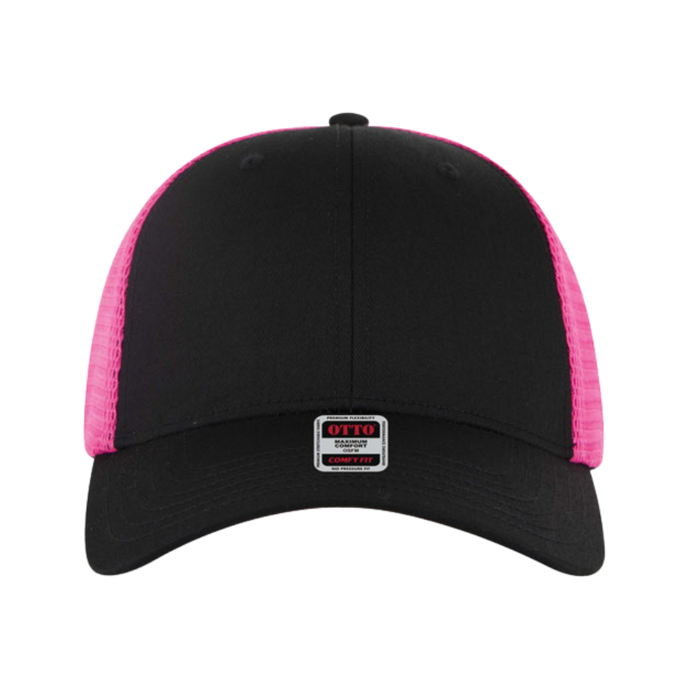 COMFY FIT 6 Panel Low Profile Mesh Back Trucker Hat- Neon Back Split