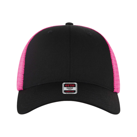 COMFY FIT 6 Panel Low Profile Mesh Back Trucker Hat- Neon Back Split