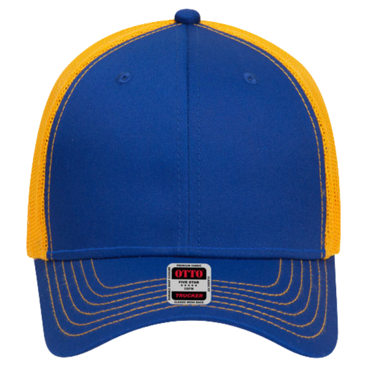 6 Panel Low Profile Mesh Back Trucker Hat - Back Split